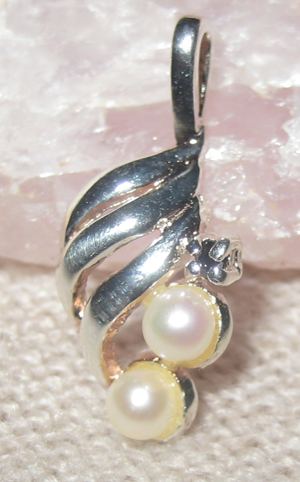 Sapphire and Pearls Sterling Silver Pendant