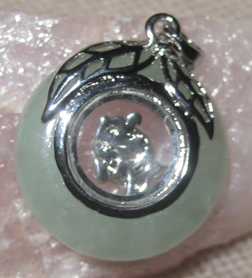 Jade Doughnut Sterling Silver Pendant