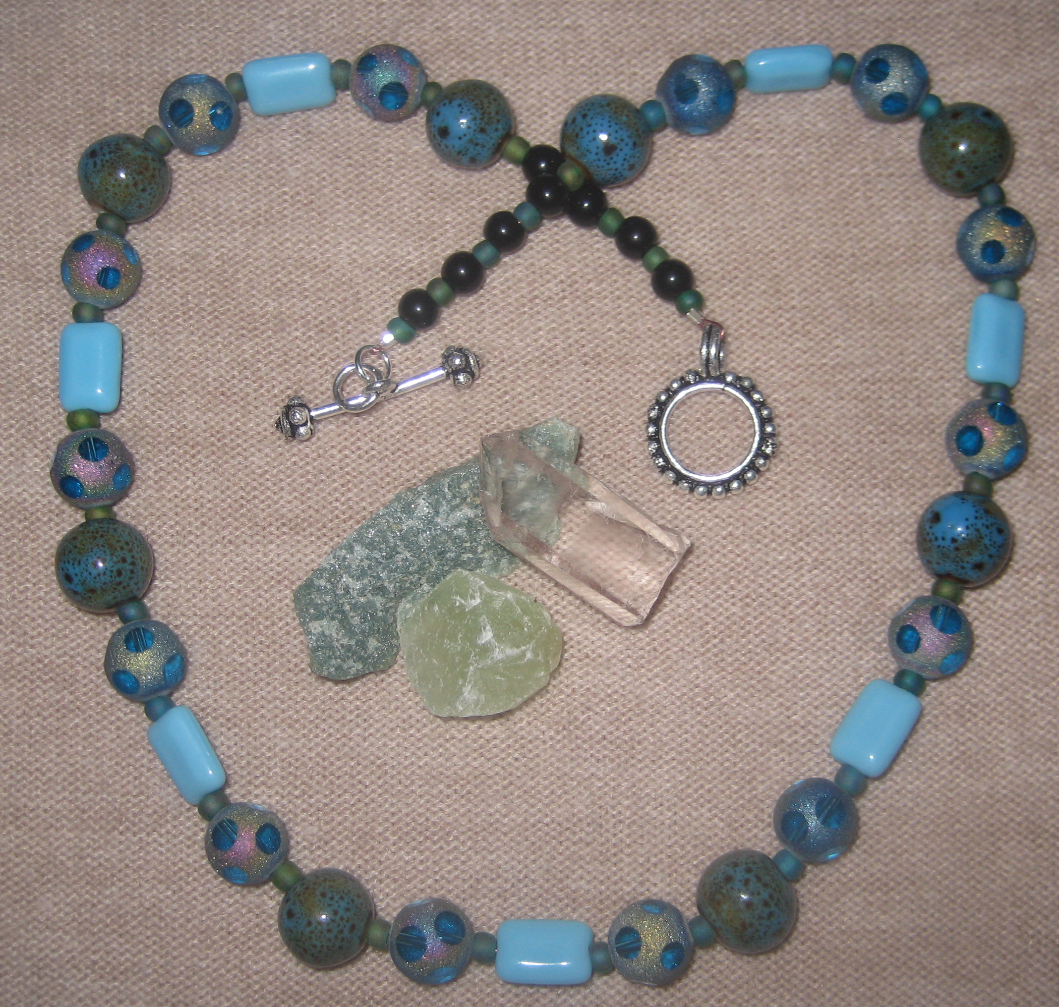 Pretty Blues, Greens and Turquoise Tones--Vibrant Necklace