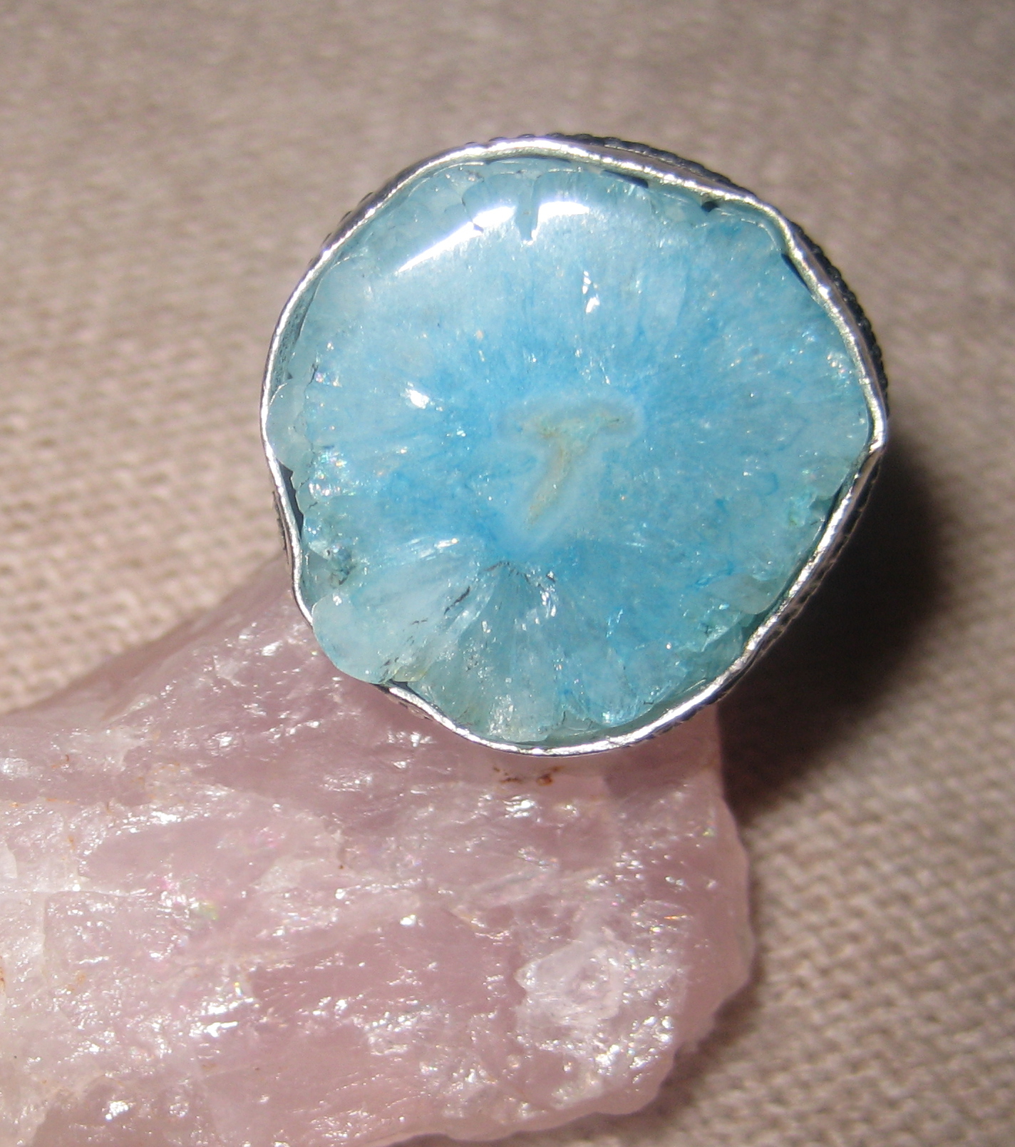 Blue Quartz and Simple Sterling Silver Ring size 10 Blue Quartz and Simple Sterling Silver Ring size 10