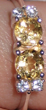 Citrine and CZ Ring Size 7.5