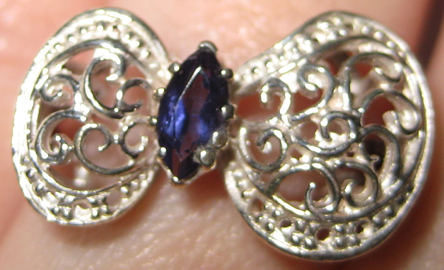 Iolite Ring with Silver Wire Work size 7