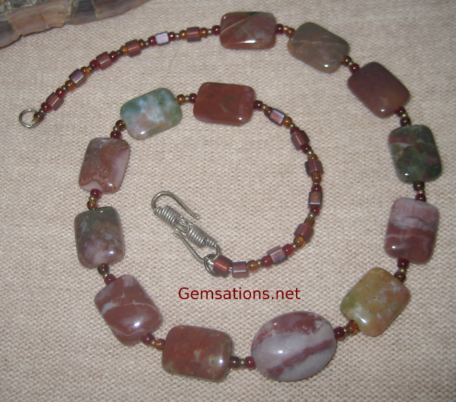 Natural Jasper Sterling Silver Necklace