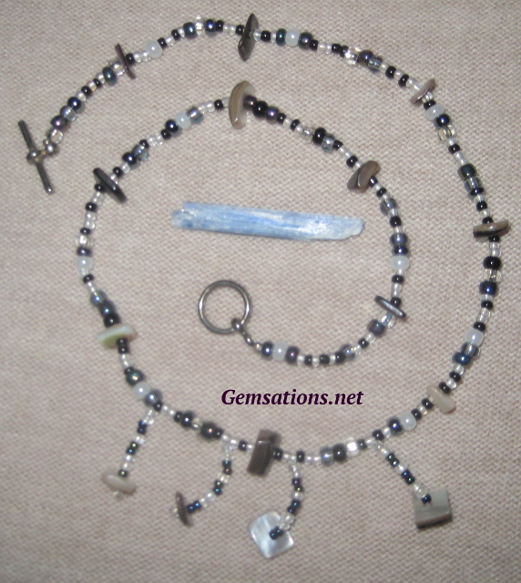 Mother of Pearl and Glass Beaded Necklace