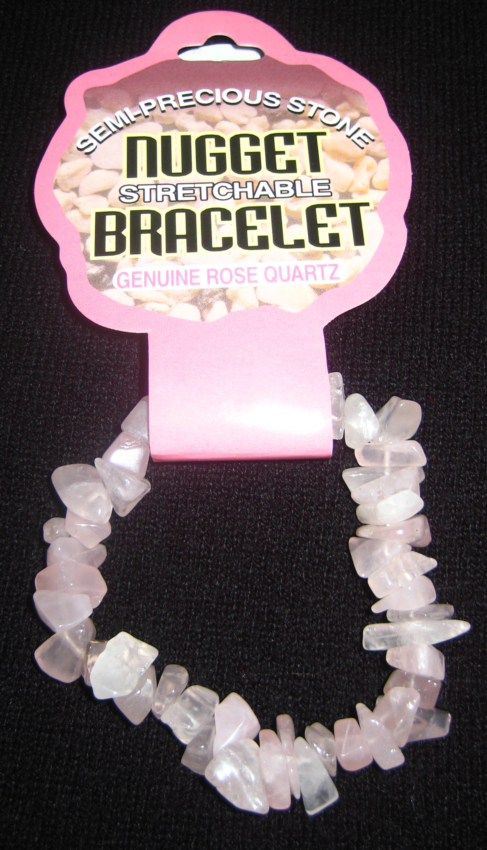Genuine Rose Quartz Chips Elastic Bracelet