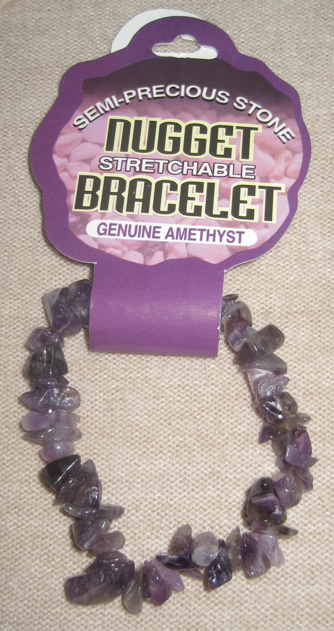 Genuine Amethyst Chips Elastic Bracelet